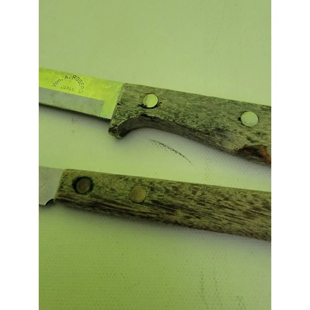 Lot Of 3 Kitchen Knives 1 Hanford Forge And 2‎ WM Roger's Stainless Japan